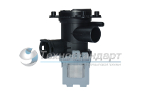 Помпа с корпусом Bosch, на 3 защелках, выводы вперед, вместе, Askoll, 40W, код 145338, 144511, 144971, 145755